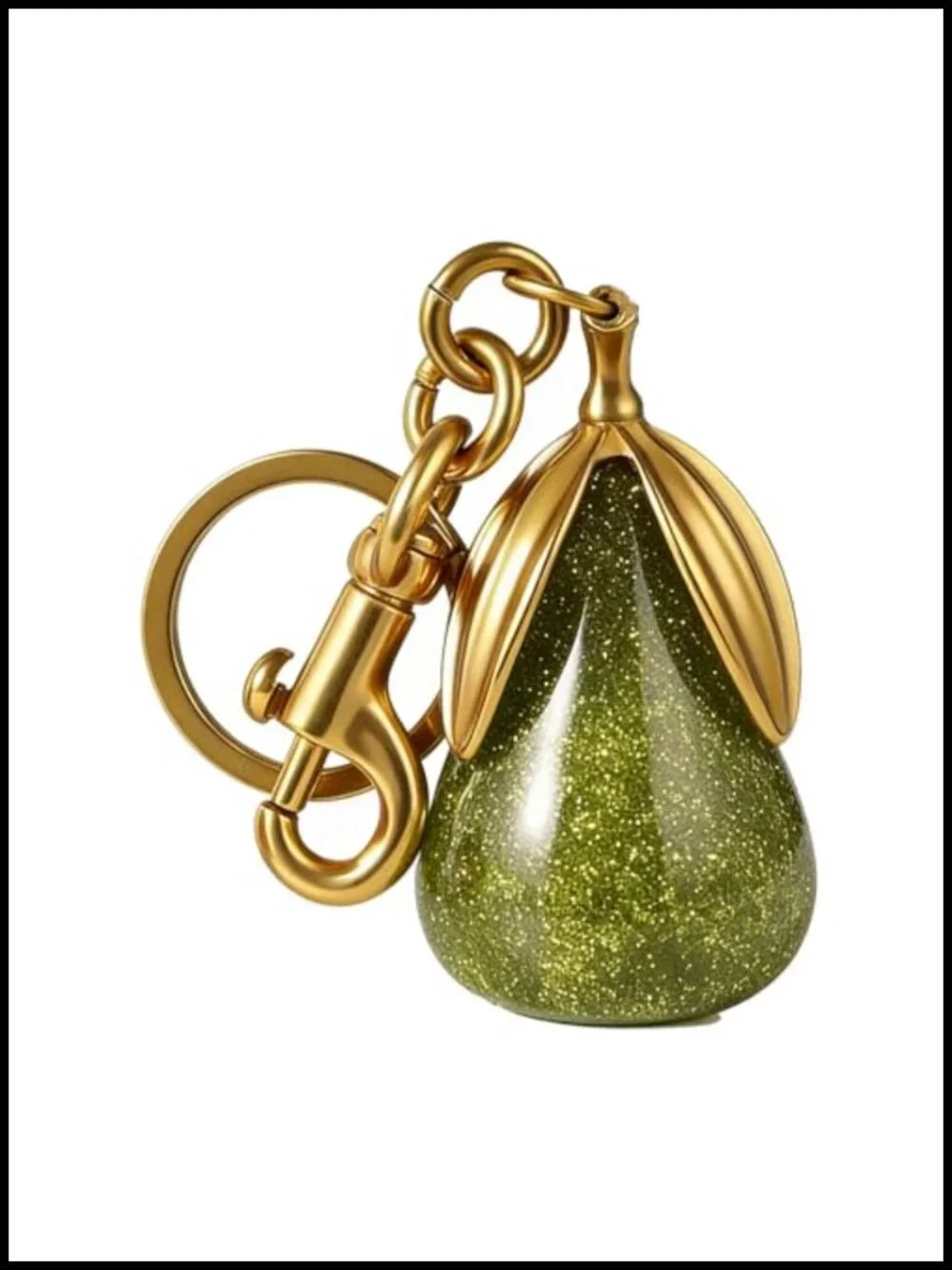 Glossy Resin Cherry Purse Charm Keychain Gold Hardware Bag Accessory